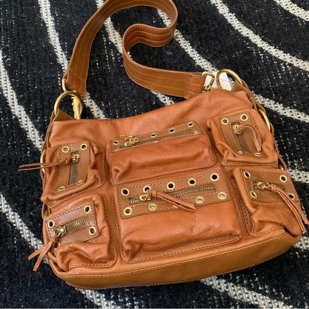 J LO | LEATHER BAG | CAMEL | MATTE GOLD HARDWARE | NWT - Picture 1 of 12